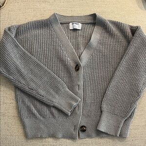 Old Navy Light Gray Button-Front V-Neck Cardigan